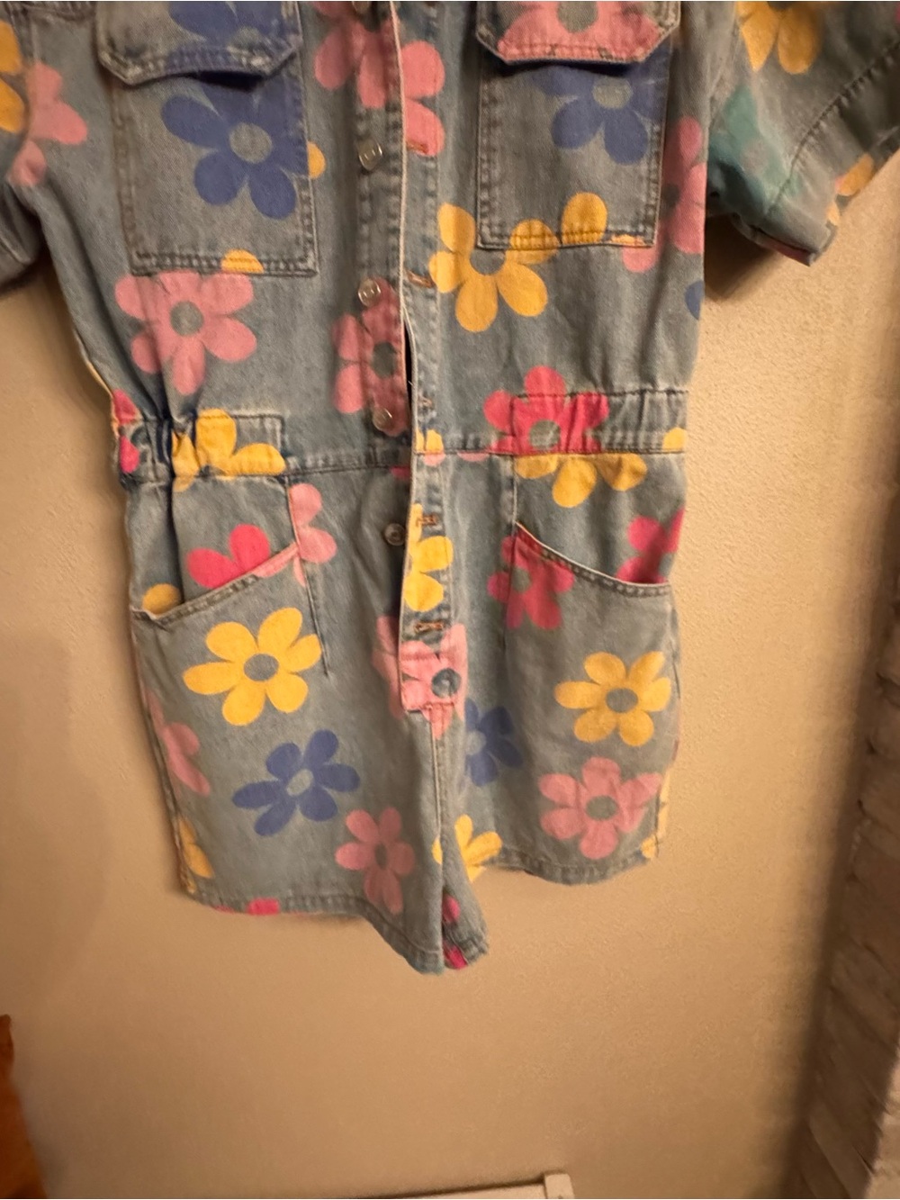 PEACH LOVE California Floral Denim Romper - Picture 4 of 5